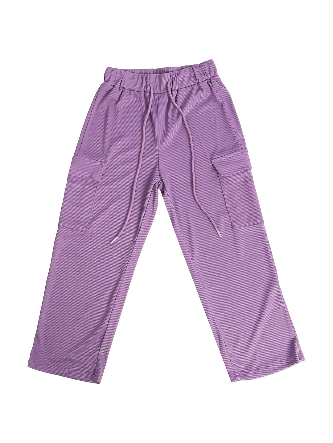 Chaqueta morada de manga larga con cierre frontal y textura acanalada para Niña.