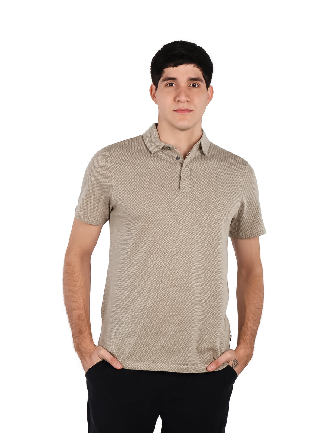 Playera Polo DKNY Café para Hombre