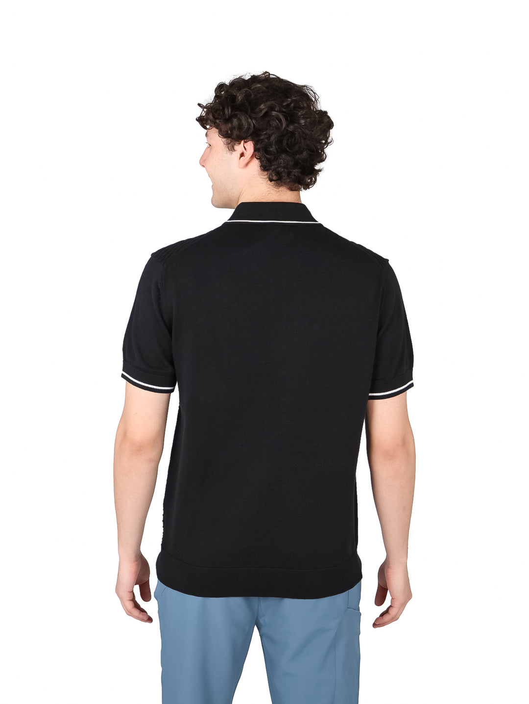 Playera Polo DKNY Negro Tejida para Hombre