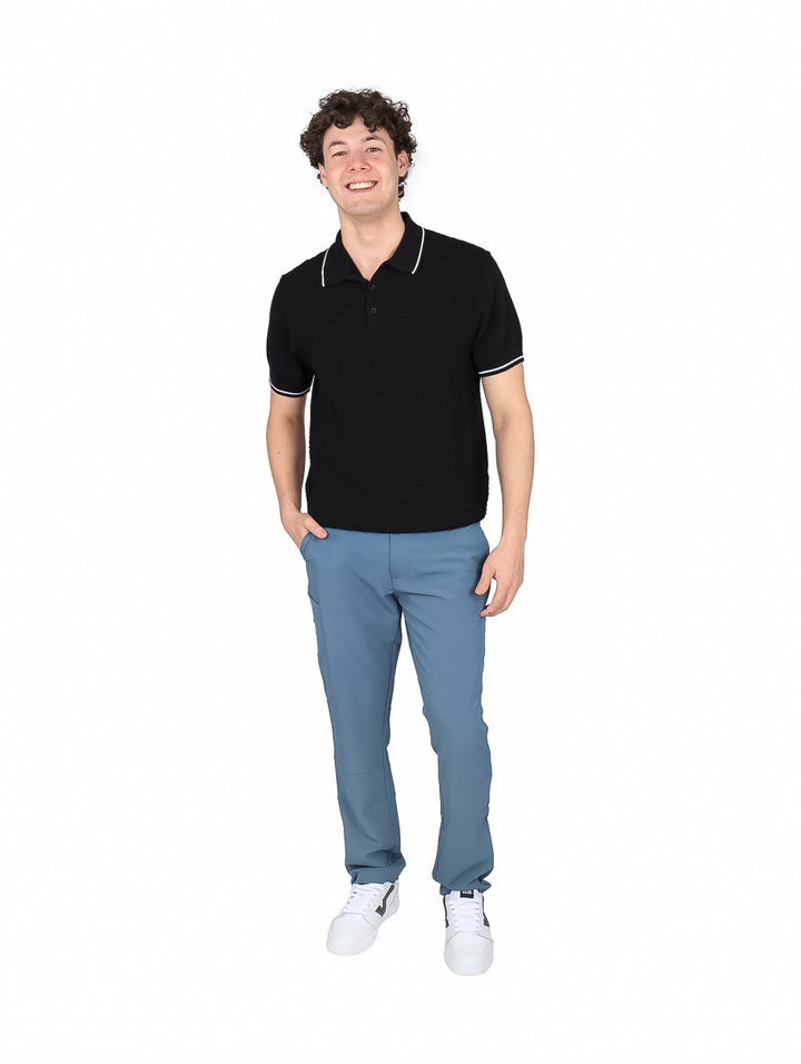 Playera Polo DKNY Negro Tejida para Hombre