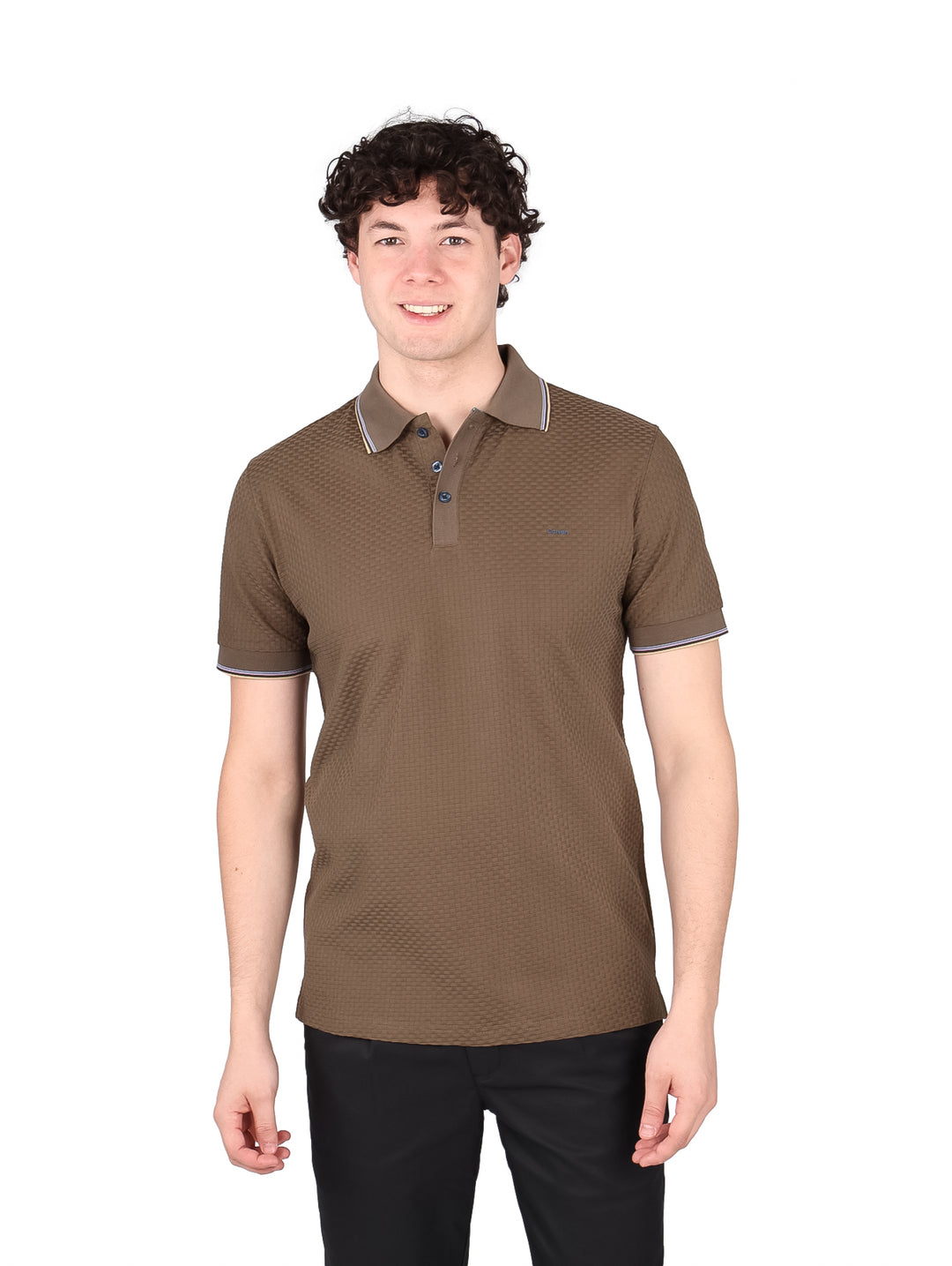 Playera Polo Carven Color Olivo para Hombre