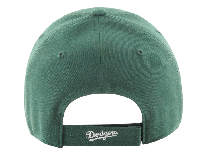 Gorra deportiva de color verde oscuro con logotipo bordado en blanco de los Dodgers de Los Ángeles.