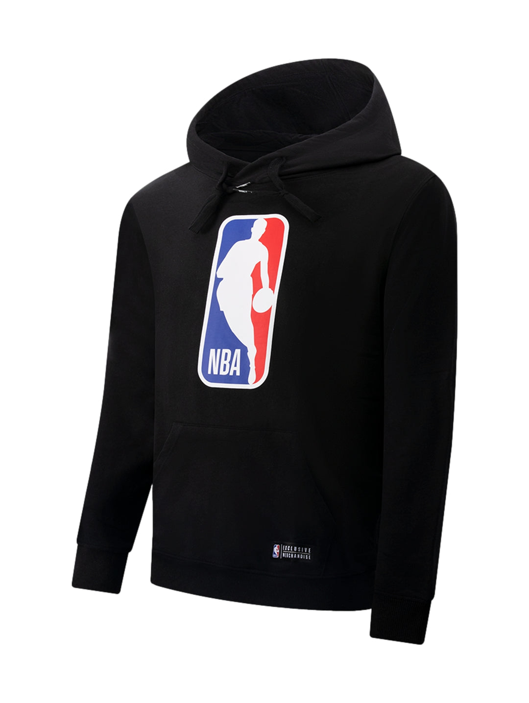 Sudadera negra con capucha y logotipo de la NBA en el centro.