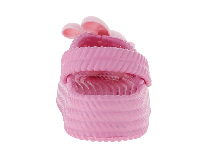 Sandalia rosa para niña de la marca EVA MODA con un personaje decorativo en la parte superior.