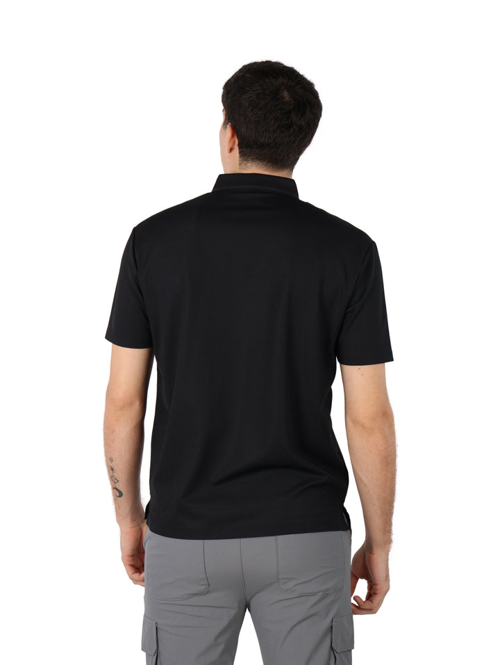 Playera Polo ATOK Negra Texturizada para Hombre