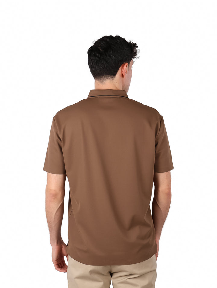 Playera Polo ATOK Café con Textura para Hombre