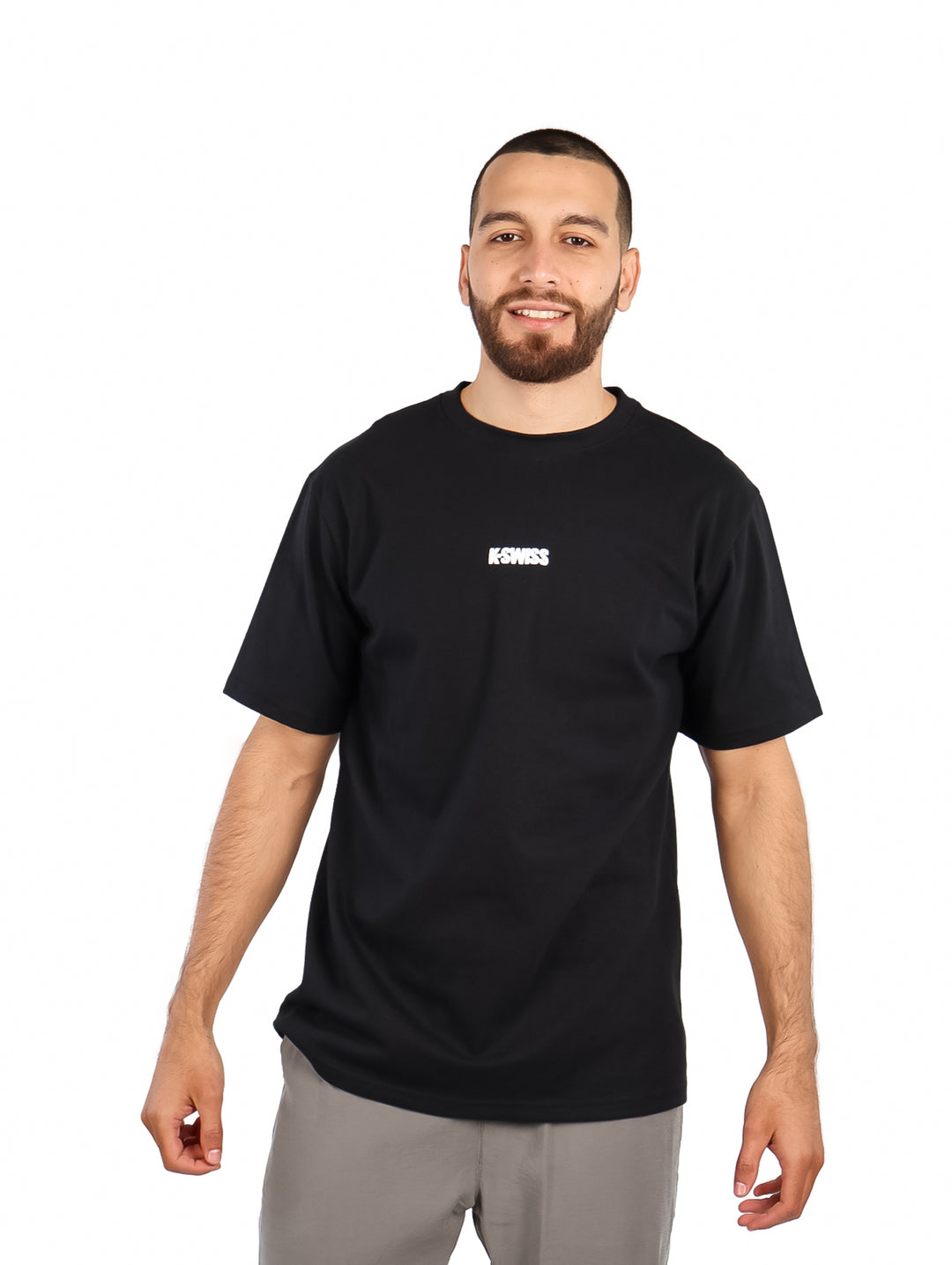 Playera K-Swiss Manga Corta Negro para Hombre