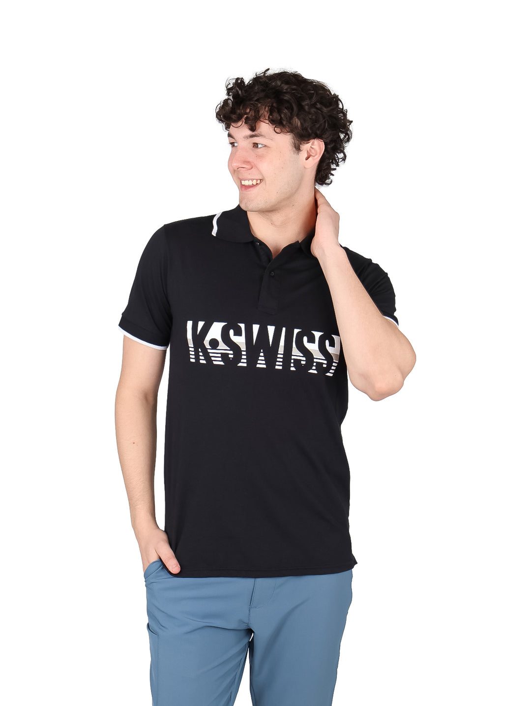 Playera Polo K-Swiss Negro para Hombre