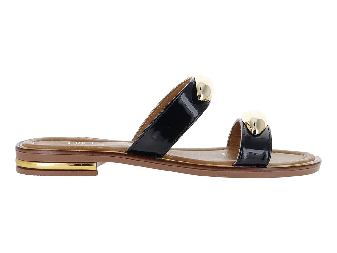 Sandalias Luna Rosa Negro Charol para Mujer