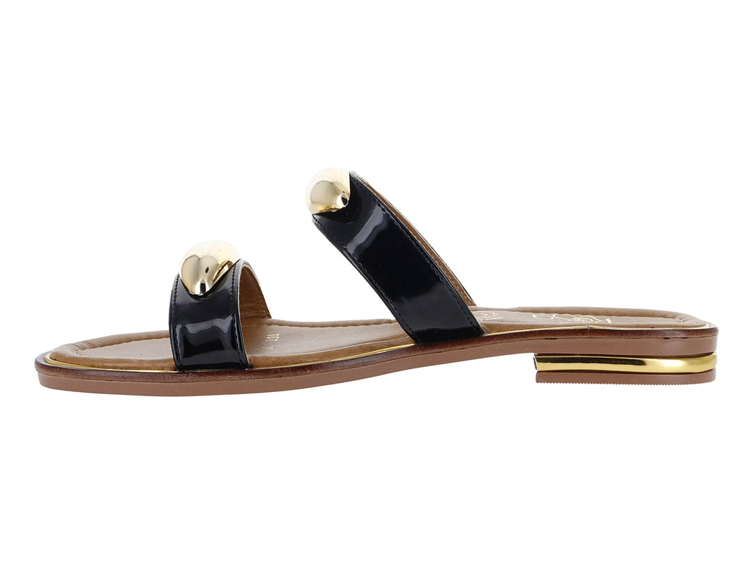 Sandalias Luna Rosa Negro Charol para Mujer