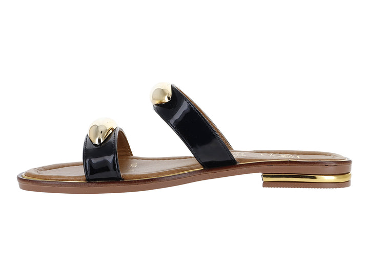 Sandalias Luna Rosa Negro Charol para Mujer