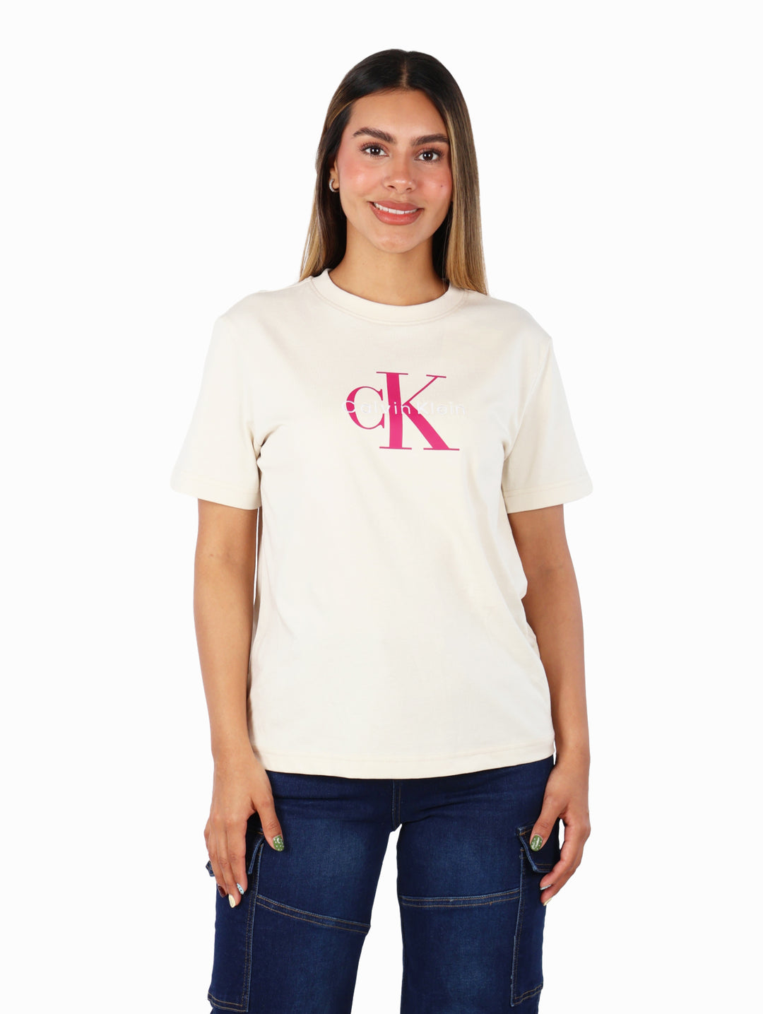 Playera Calvin Klein Beige para Mujer
