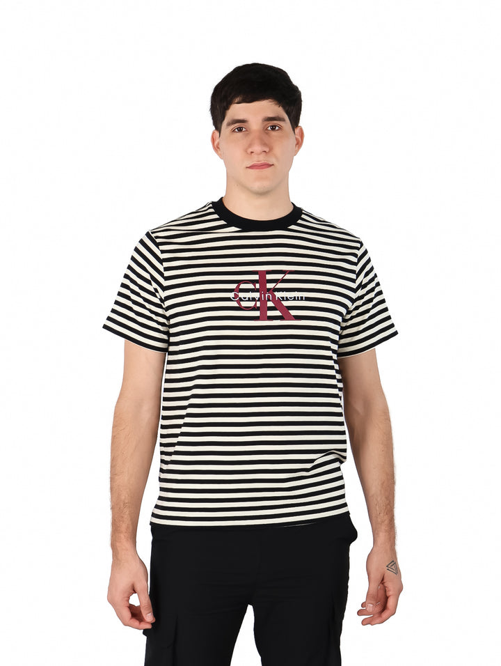 Playera Calvin Klein Negro con Rayas para Hombre