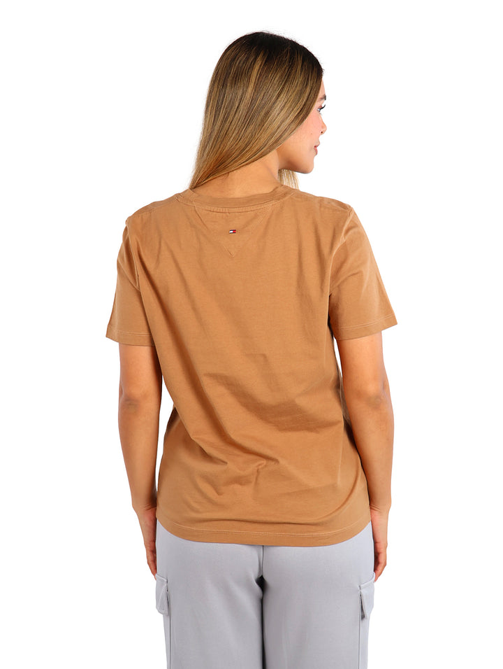 Playera Tommy Hilfiger Color Café para Mujer