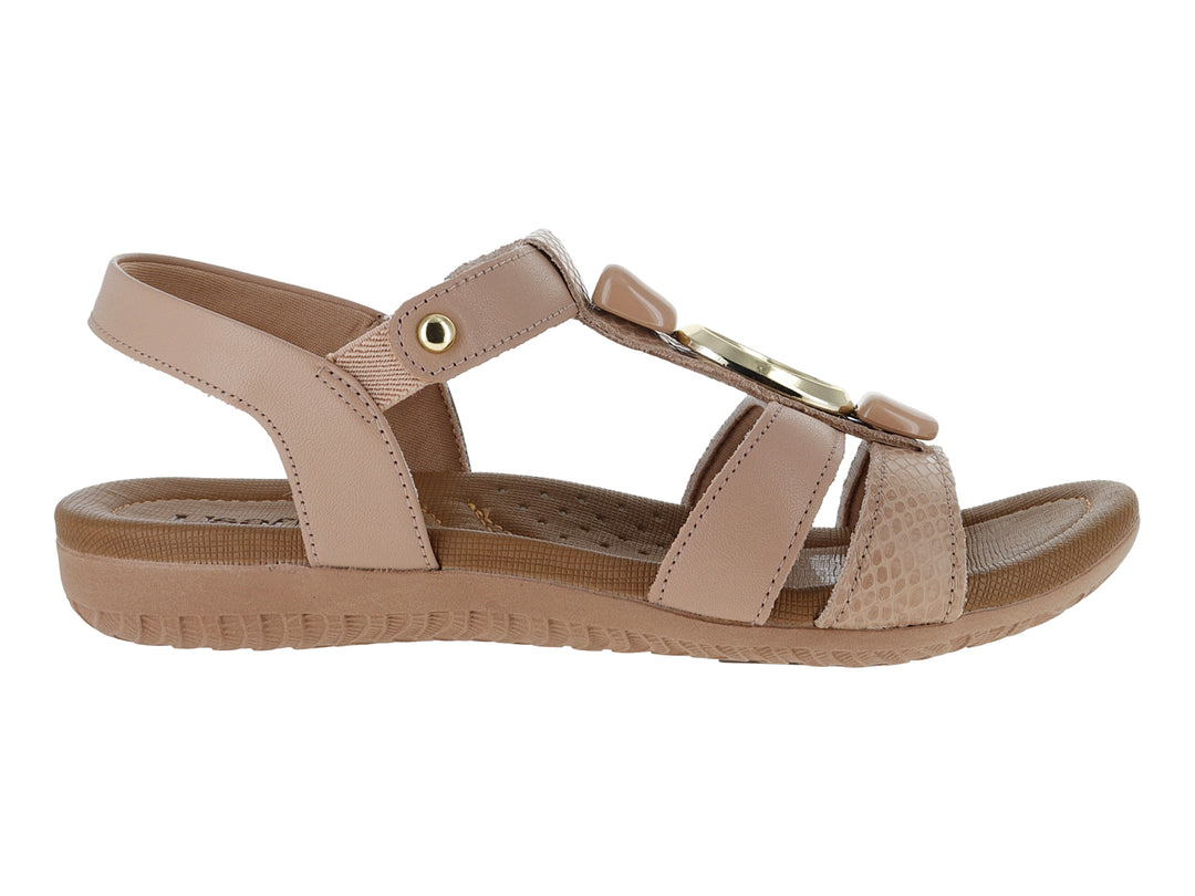 Sandalia de confort USAFLEX color nude para Mujer con correas ajustables y suela ergonómica.