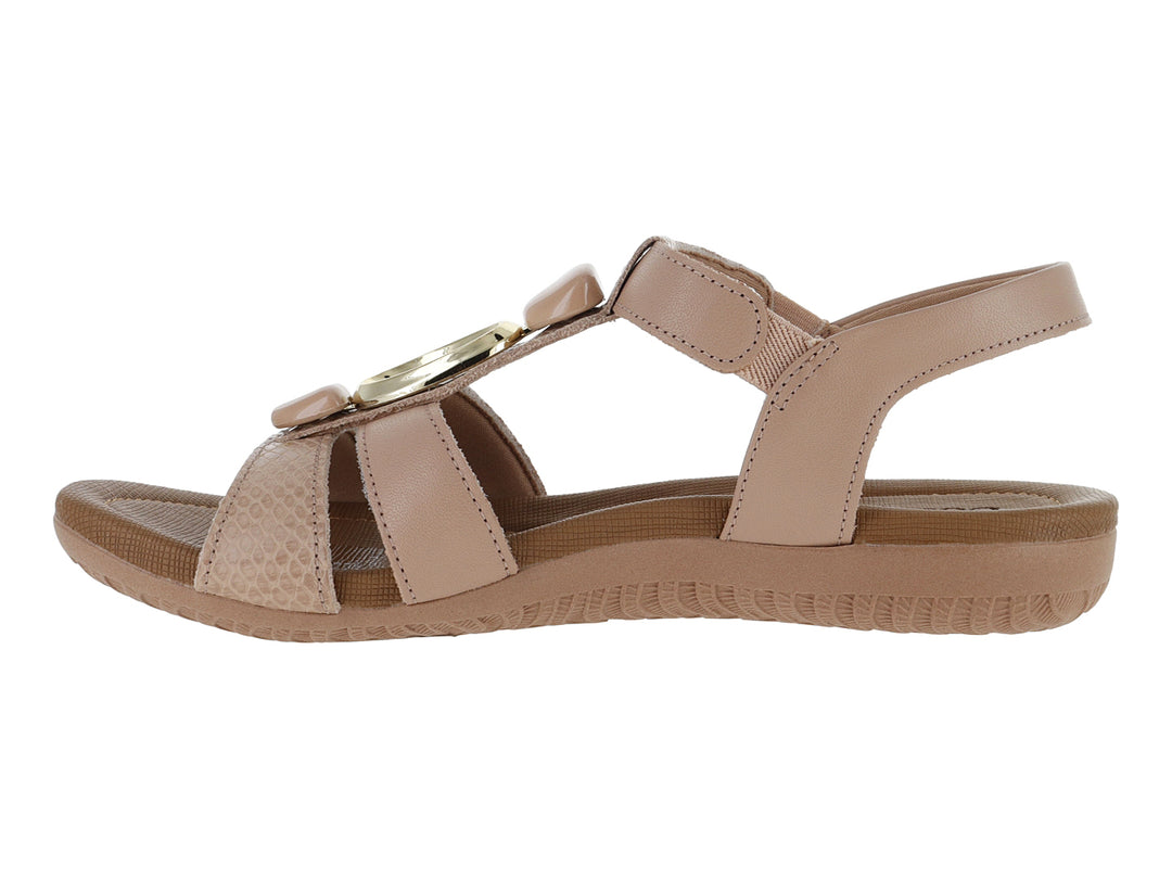 Sandalia de confort USAFLEX color nude para Mujer con correas ajustables y suela ergonómica.