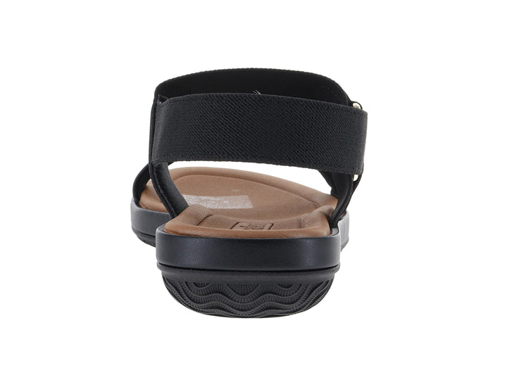 Sandalias negras de confort USAFLEX con correas ajustables y plantilla color café.