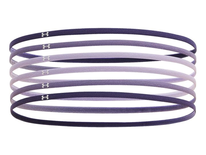 Set de 6 bandas elásticas de resistencia Under Armour en diferentes tonalidades de morado y lila.