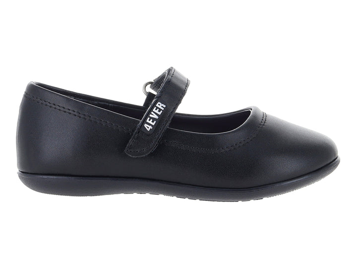 Zapato escolar negro para niño o niña con correa de velcro marca 4EVER.