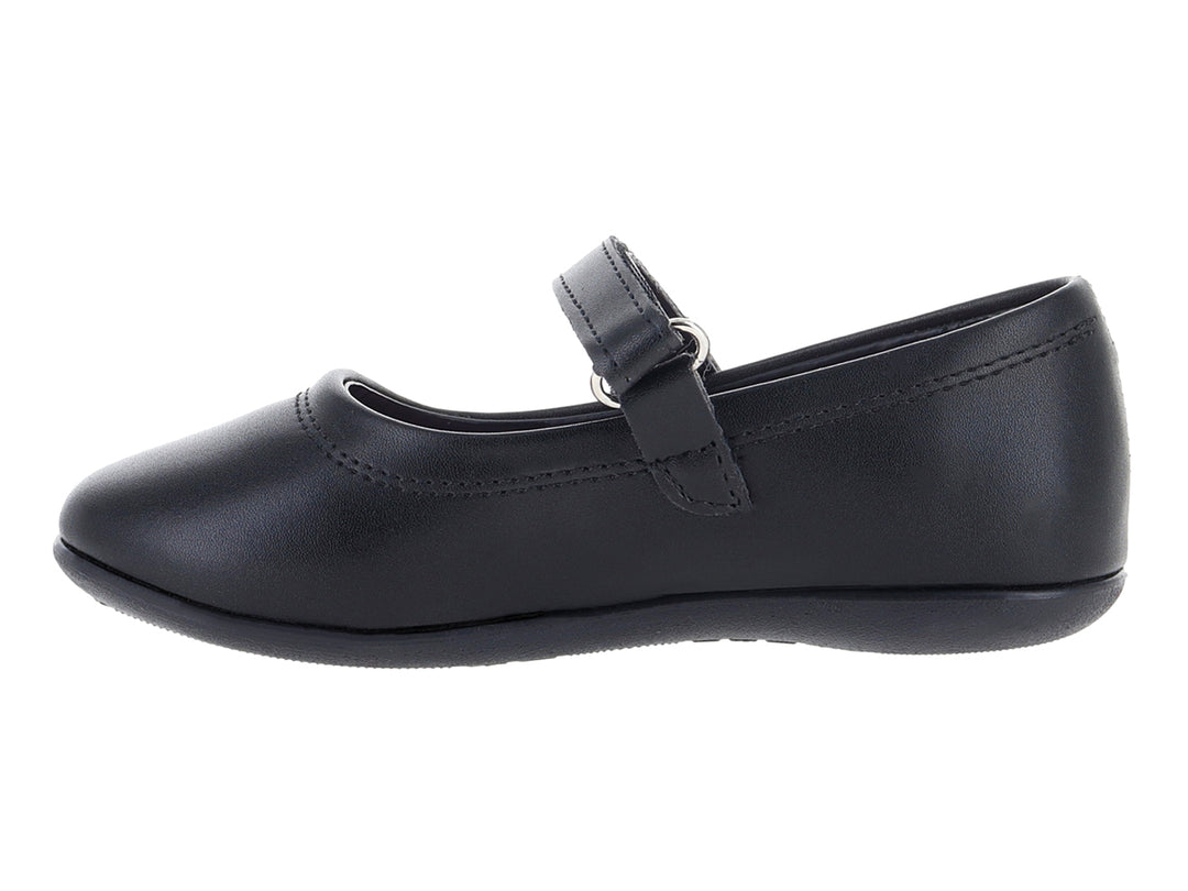 Zapato escolar negro para niño o niña con correa de velcro marca 4EVER.