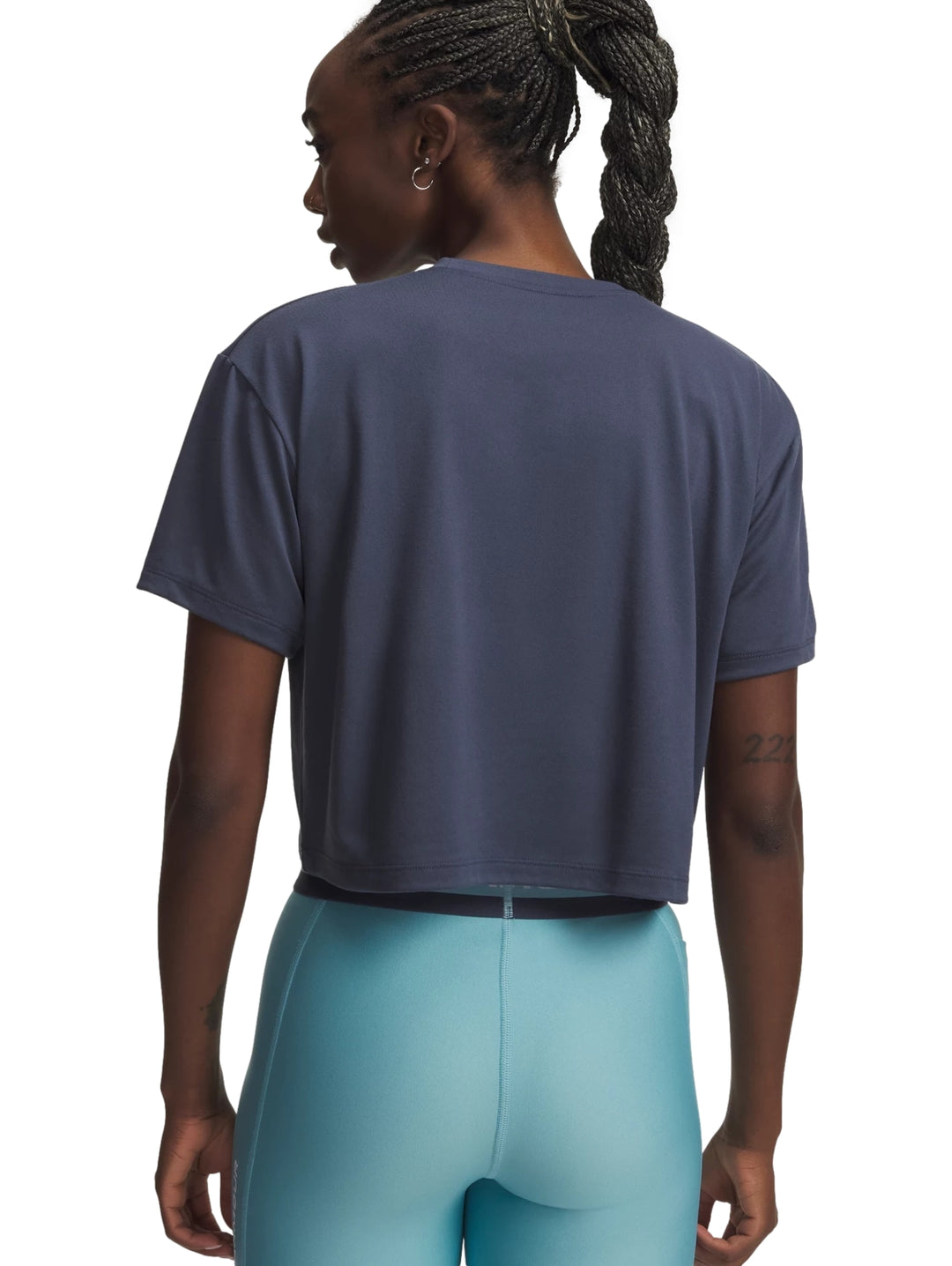 Playera Under Armour Tech Branded Crop Gris para Mujer