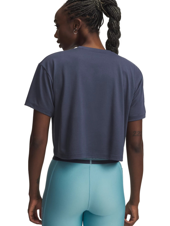 Playera Under Armour Tech Branded Crop Gris para Mujer