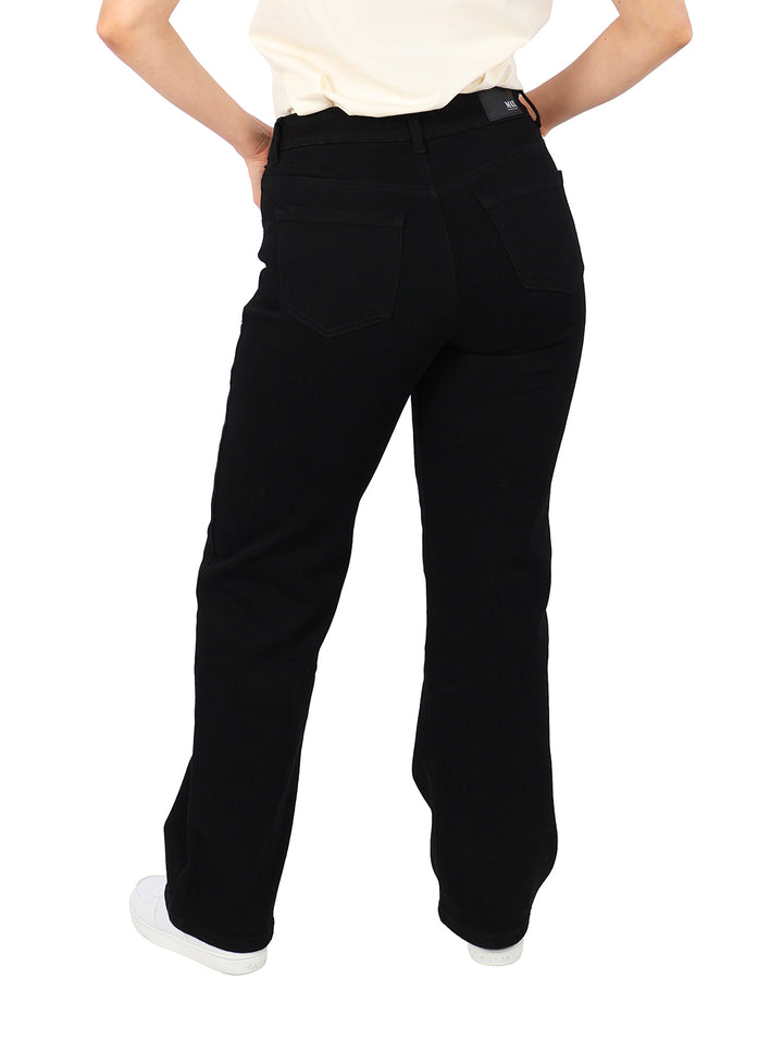 Jeans Rectos Max Denim Negros para Mujer