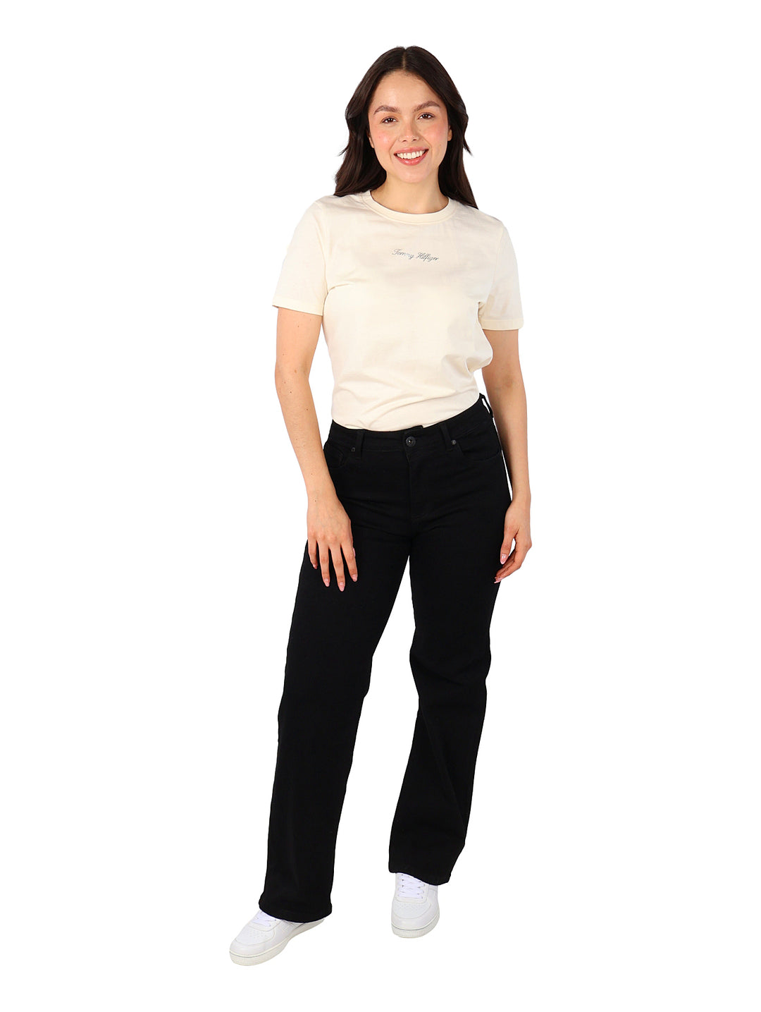 Jeans Rectos Max Denim Negros para Mujer