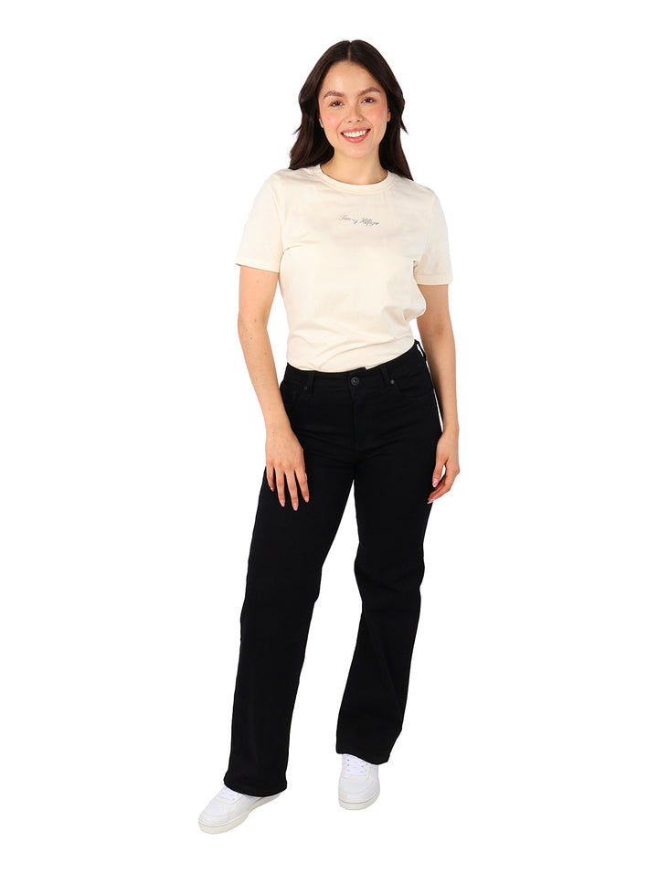 Jeans Rectos Max Denim Negros para Mujer