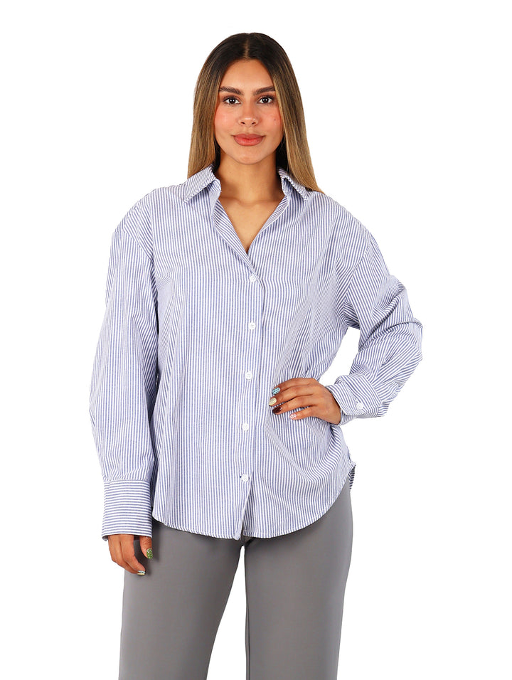 Camisa ATOK de Rayas Azul Marino para Mujer