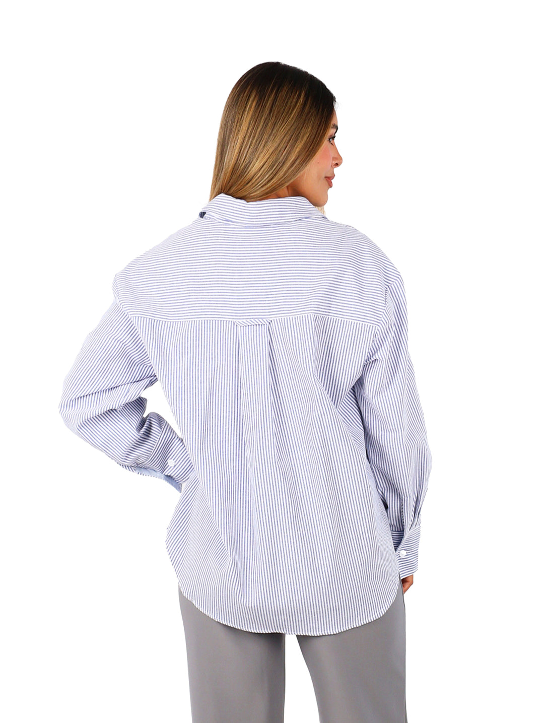 Camisa ATOK de Rayas Azul Marino para Mujer