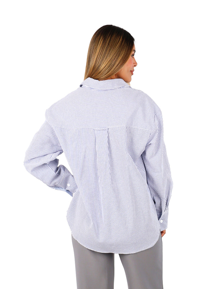 Camisa ATOK de Rayas Azul Marino para Mujer