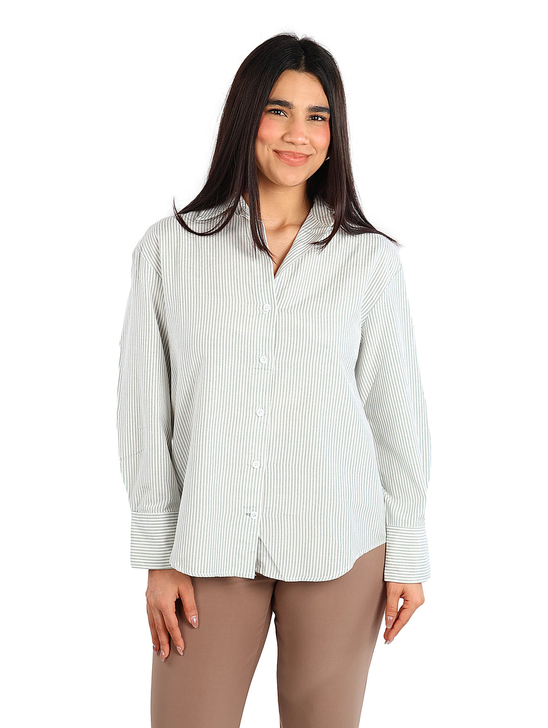 Camisa ATOK a Rayas Verde para Mujer
