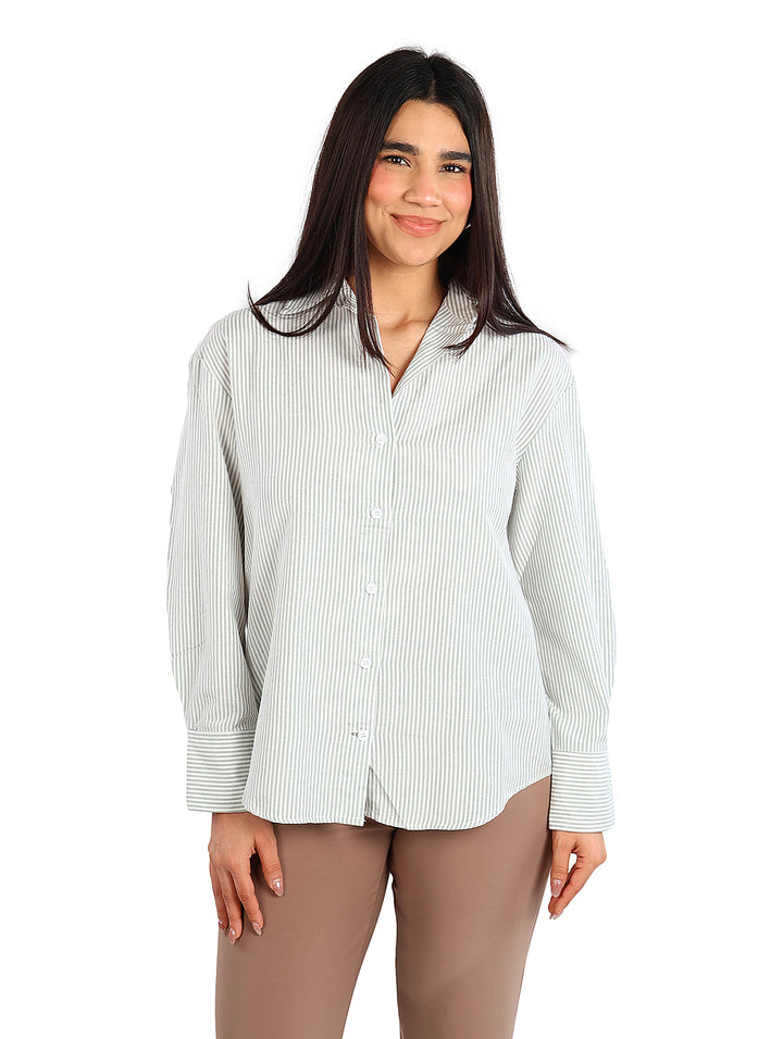 Camisa ATOK a Rayas Verde para Mujer