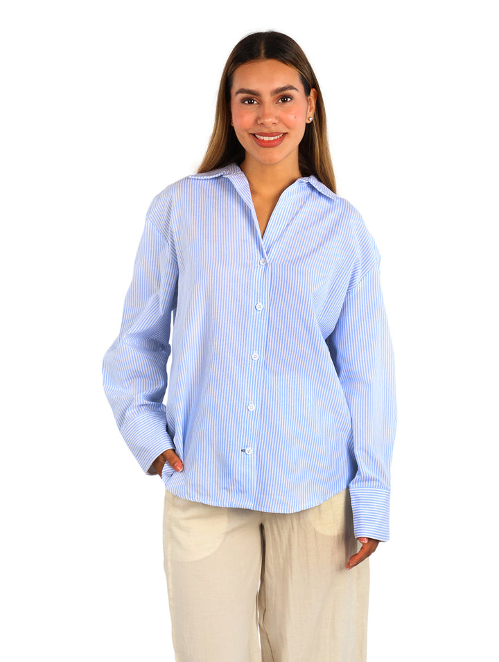 Camisa ATOK Rayas Azul para Mujer