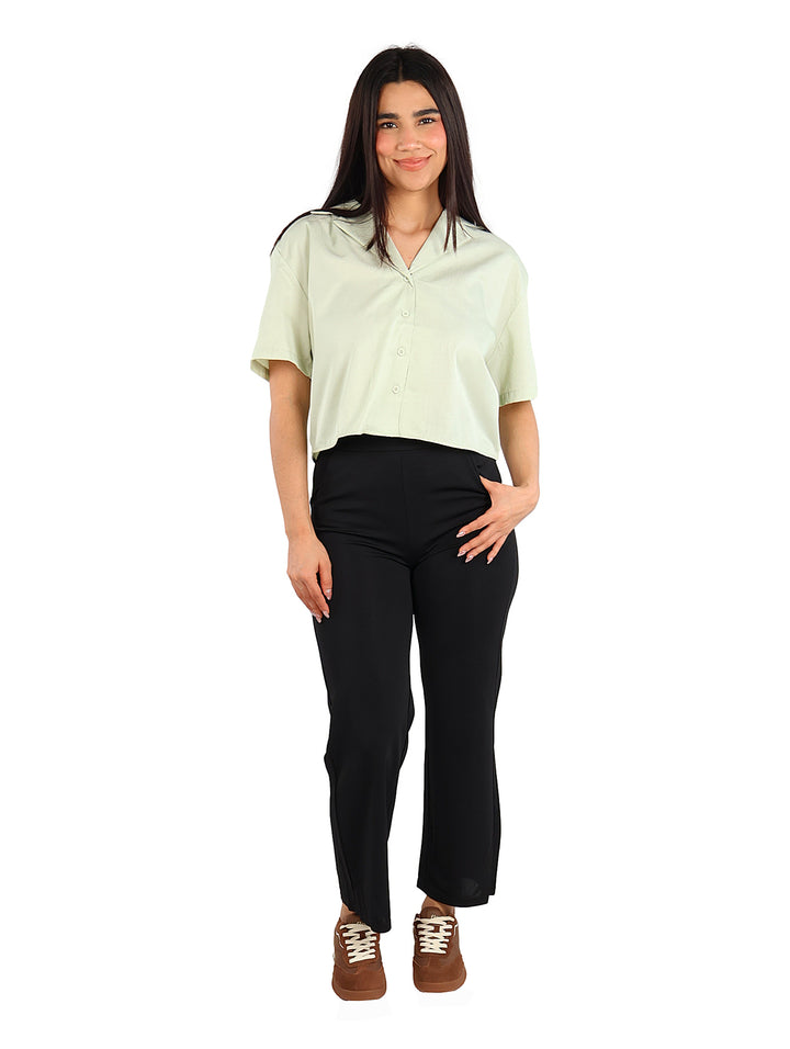 Camisa ATOK Manga Corta Verde Claro para Mujer
