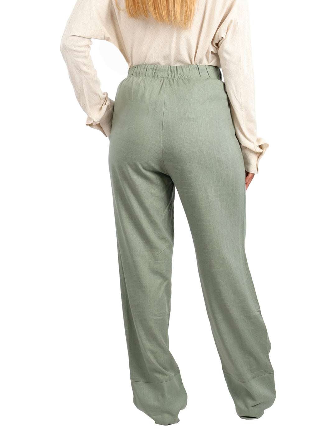 Pantalón de Lino ATOK Verde para Mujer