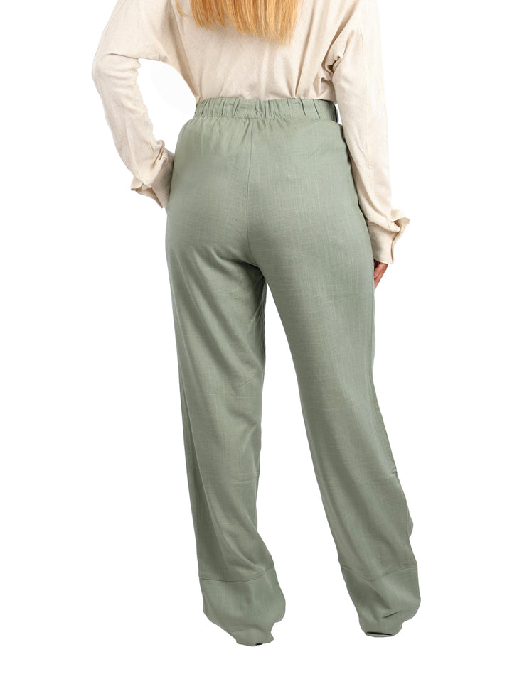 Pantalón de Lino ATOK Verde para Mujer