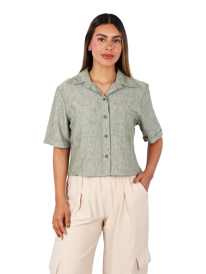 Blusa Camisera Vanidad Verde para Mujer