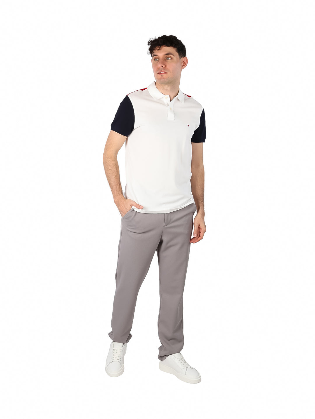 Playera Polo Tommy Hilfiger Color Ecru para Hombre