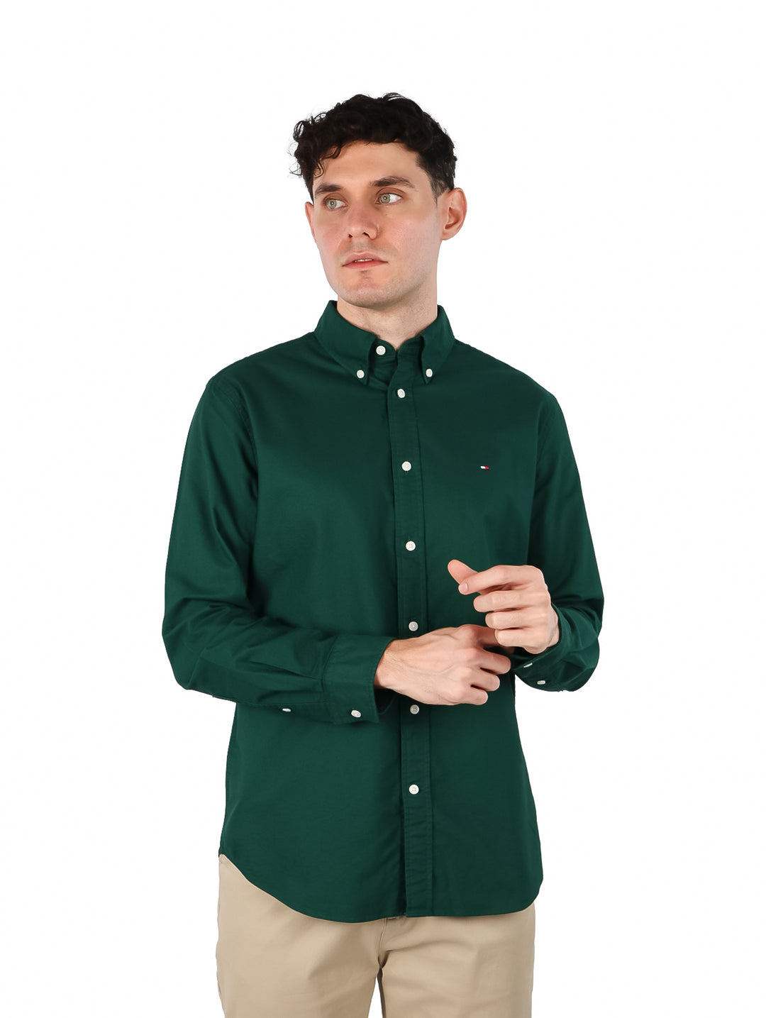 Camisa Tommy Hilfiger Oxford Verde para Hombre