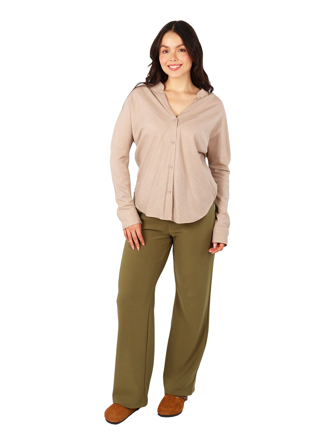 Pantalón con Pinzas ATOK Verde para Mujer
