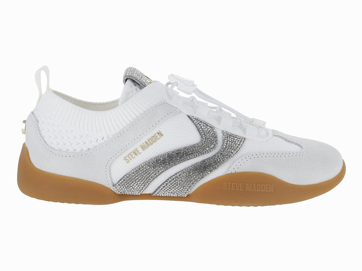 Tenis Steve Madden Blanco y Plateado para Mujer