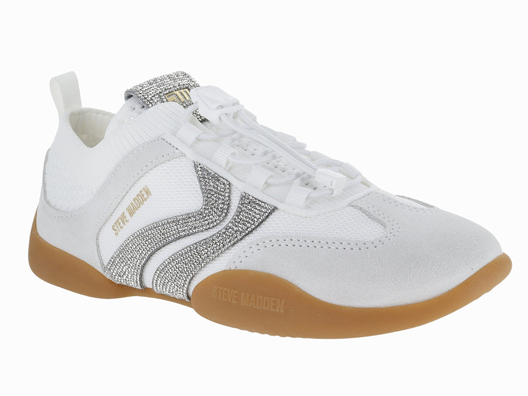 Tenis Steve Madden Blanco y Plateado para Mujer