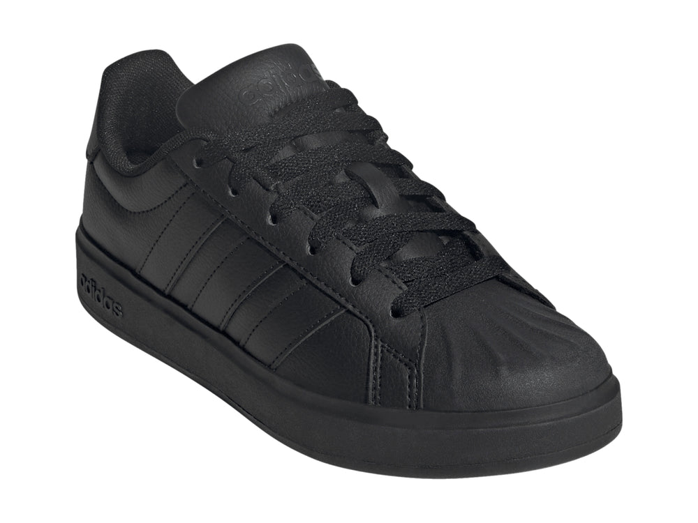 Tenis Adidas Streettalk color negro para niños con diseño clásico y suela plana.