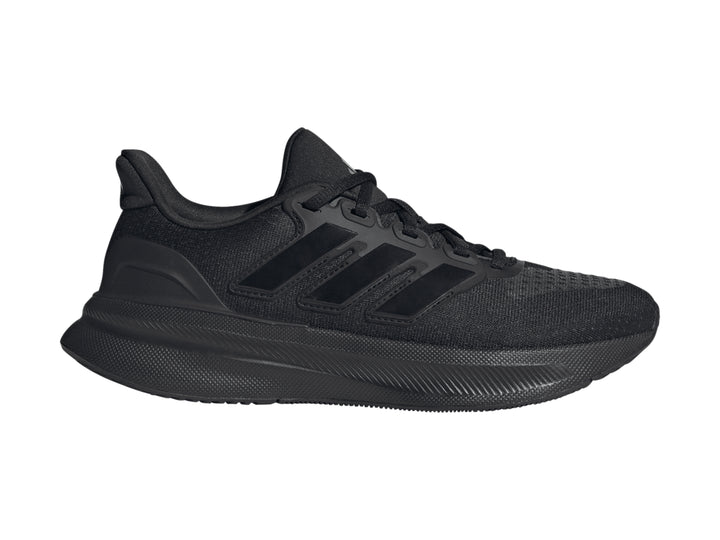 Tenis deportivos Adidas Ultrarun 5 en color negro, vista lateral sobre fondo blanco.