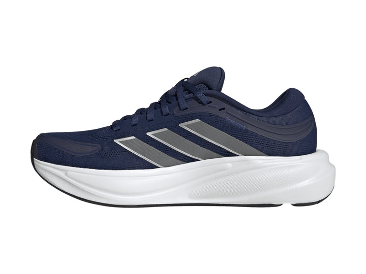 Tenis deportivos Adidas Response 2 en color azul marino con suela blanca y franjas grises laterales.