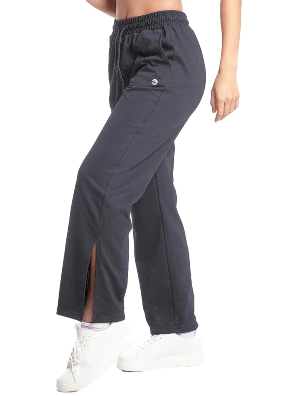 Pantalón deportivo Everlast color gris oscuro de pierna ancha y cintura elástica con cordón.