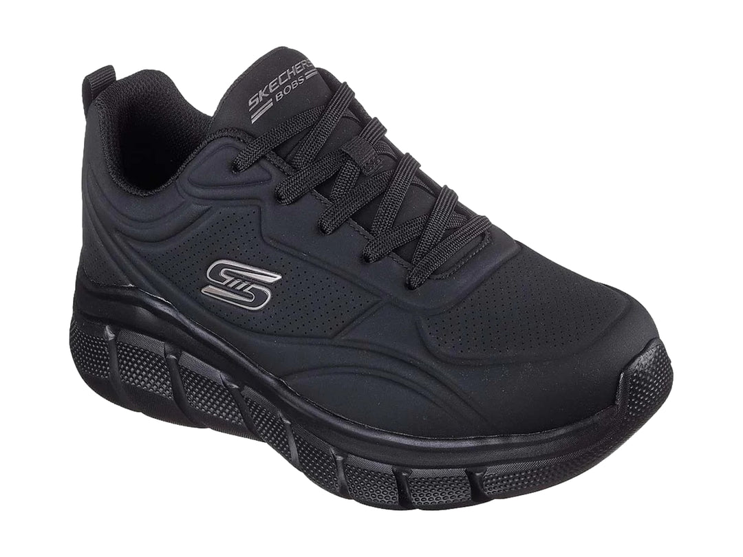 Tenis deportivos Skechers color negro total con suela robusta y agujetas