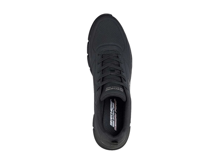 Tenis deportivos Skechers color negro total con suela robusta y agujetas